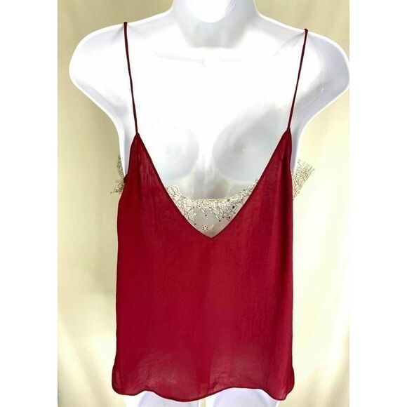 FREE People Lace Inset Plunging Cami Size S NWT - Picture 3 of 6